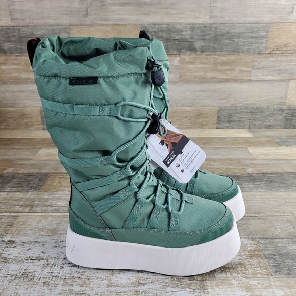 Baffin Shoes - Baffin Geneva Womens‎ Winter Platform Boots Sz 7 Sea Green Waterproof Insulated